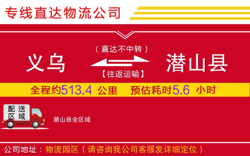 义乌到潜山县物流公司-装饰材料运输专线「市县派送」